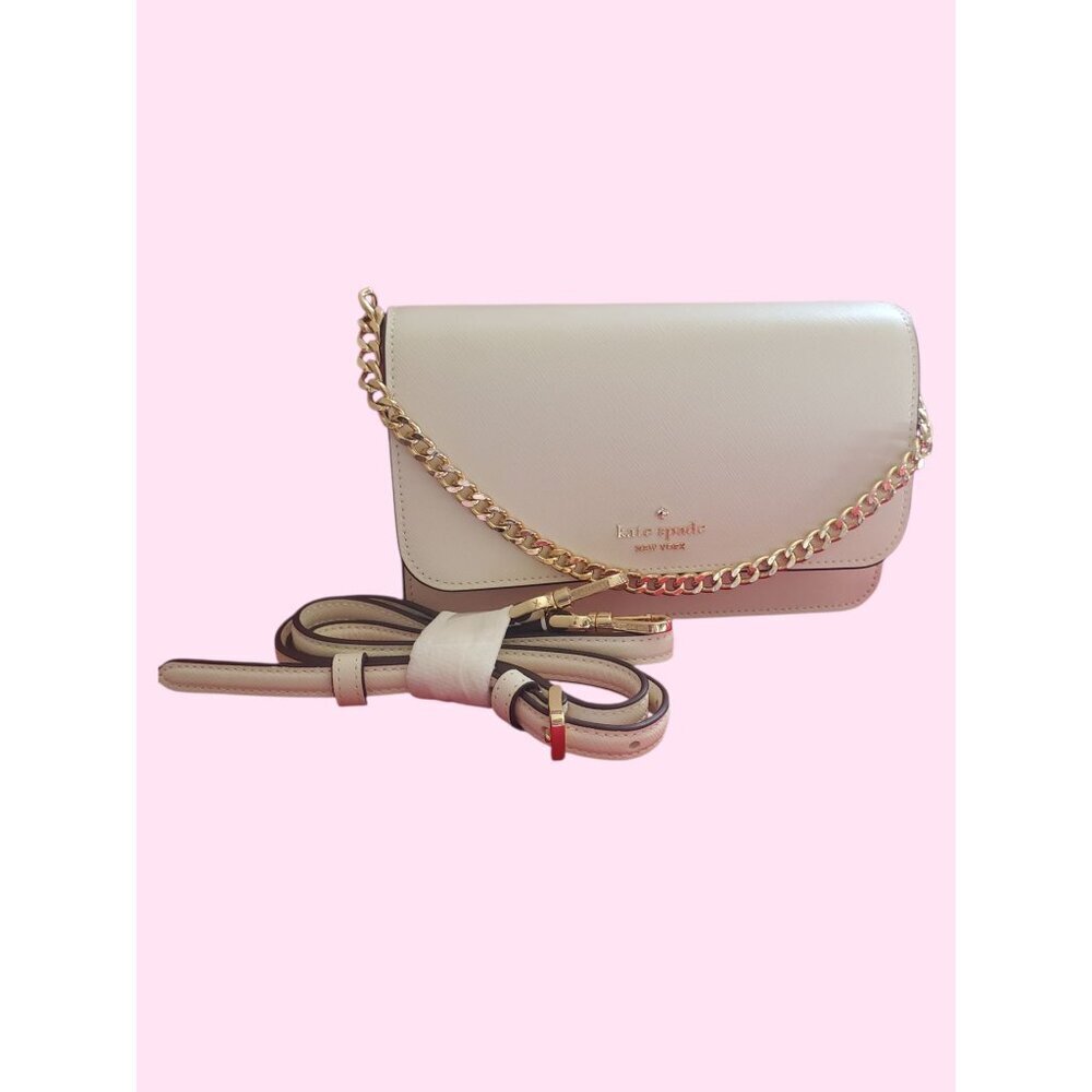 Kate Spade New York Madison Mini  Flap Convertible Crossbody Meringue Bag White - Picture 2 of 16